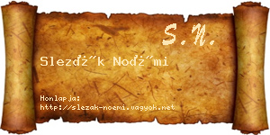 Slezák Noémi névjegykártya