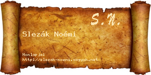 Slezák Noémi névjegykártya